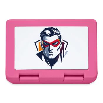 Hero Portrait Red Mask Comic Superhero Character - Lunchbox - pink - Front
