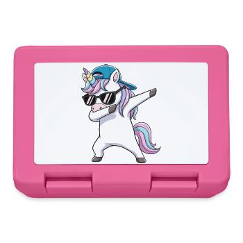 Coole Dabbing Einhorn-Sonnenbrille Cartoon-Kunst - Brotdose - Pink - Vorne