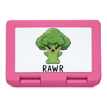 Dessin animé de brocoli sucré aux légumes Rire Joie Végan - Boîte à goûter - rose - Devant