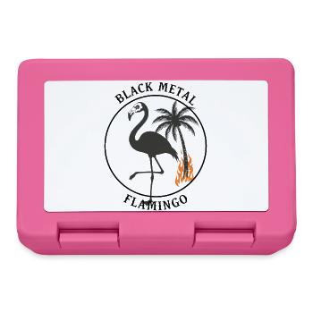 Black Metal Flamingo – Brennende Palme & Stacheldr - Boîte à goûter - rose - Devant