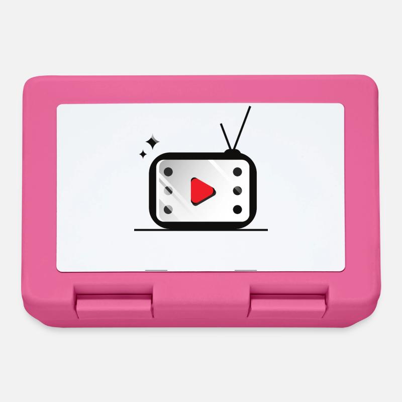 Retro TV Play Button Pattern - Lunchbox - pink
