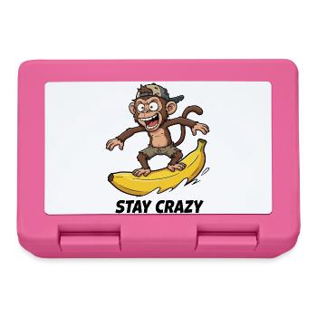 Bananen-Surf-Affe - Brotdose - Pink - Vorne