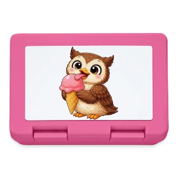 Süße Eule mit Eiskrone Sommer Cartoon König  - Lunchbox - pink - Front