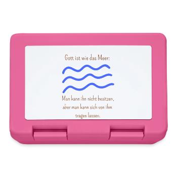 Gott ist wie das Meer, man kann ihn nicht besitzen - Brotdose - Pink - Vorne