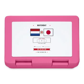 Netherlands vs Japan Football Score Card - Boîte à goûter - rose - Devant