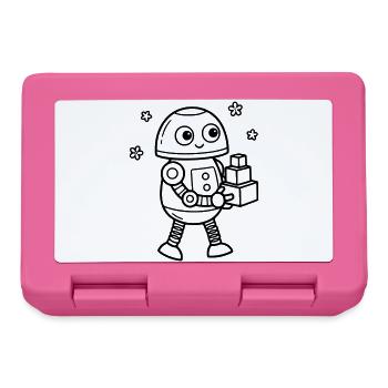 Robot Toy Children's Birthday Nerd Baby - Lunchbox - pink - Front