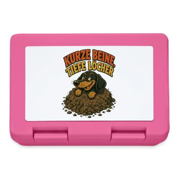 Kurze Beine, tiefe Löcher - Hundehumor - Brotdose - Pink - Vorne