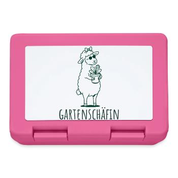 Gartenschäfin Schaf mit Pflanze Gärtnerin - Brotdose - Pink - Vorne
