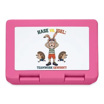 Hase vs. Igel Teamwork - Brotdose - Pink - Vorne