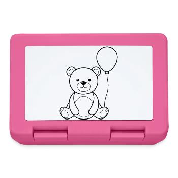 Teddy Bear Holding Balloon - Lunchbox - pink - Front