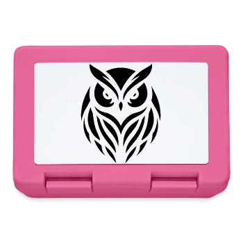 Wise Wood Owl: Silhouette Art of the Tawny Owl - Lunchbox - pink - Front