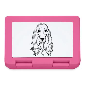 Windhund (Comic-Porträt/ Schwarzweiß) - Brotdose - Pink - Vorne