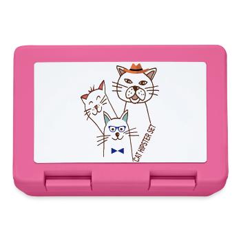Katzen Trio  - Brotdose - Pink - Vorne