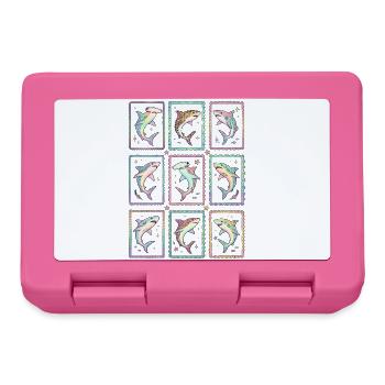Haifisch Tropischer Ozean-Stempel TShirt Süßer Hai - Brotdose - Pink - Vorne
