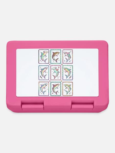 Haifisch Tropischer Ozean-Stempel TShirt Süßer Hai - Brotdose - Pink