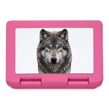 Midnight Wolf Portrait - Lunchbox - pink - Front