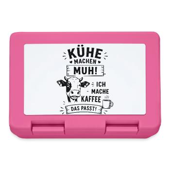 Kuh Muh Kaffee Das Passt - Brotdose - Pink - Vorne