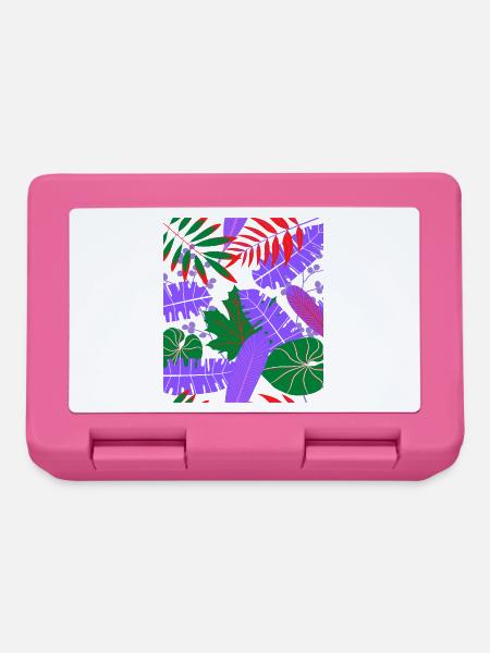 Tropische Blattfarben Fusion - Brotdose - Pink