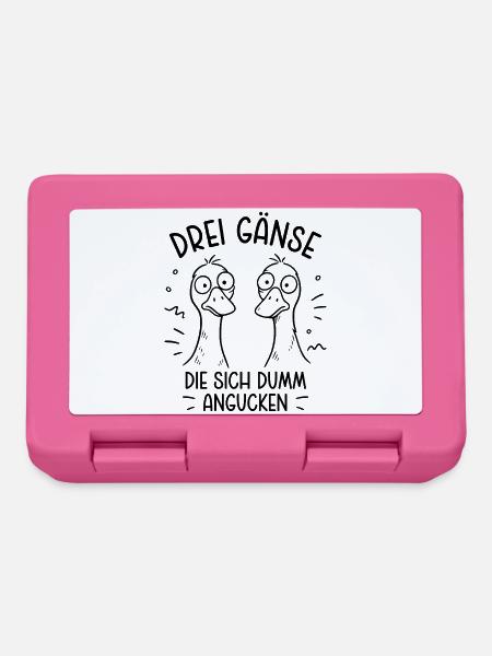 Drei Gänse die sich dumm angucken - Dumme Gans - Brotdose - Pink
