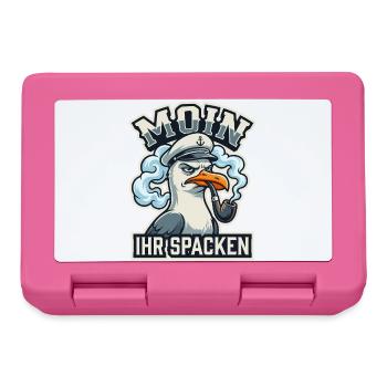 Moin Ihr Spacken - Lustige Möwe Kapitän - Brotdose - Pink - Vorne