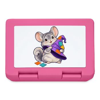 Patchwork-Maus mit bunter Kapuze - Brotdose - Pink - Vorne
