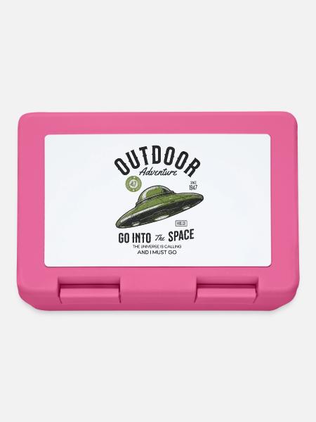 UFO Design Outdoor Adventure Space Spruch - Brotdose - Pink