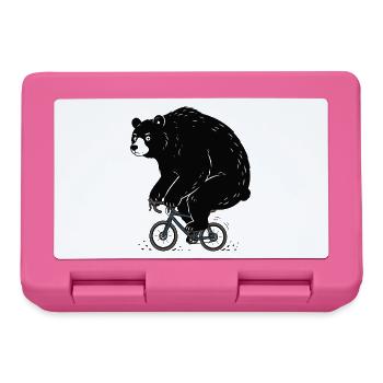 Gravel Bike Bear – lustiger Radfahrer - Brotdose - Pink - Vorne