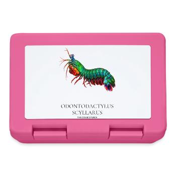 Pfauen-Gottanbeterin-Garnelen-Illustration - Brotdose - Pink - Vorne