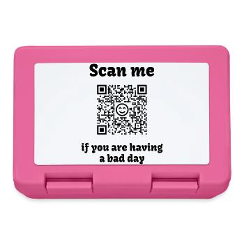 QR-Code mit liebevoller Botschaft - Brotdose - Pink - Vorne