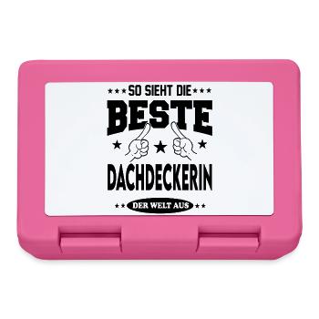 Dachdeckerin Die Beste der Welt Berufe  Arbeit - Brotdose - Pink - Vorne