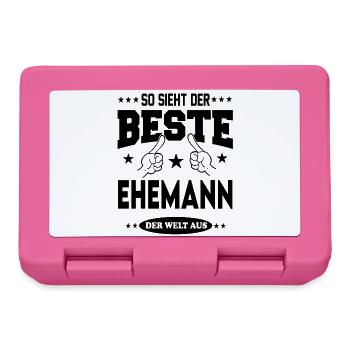 Ehemann Der Beste der Welt Hochzeit Paare Love - Brotdose - Pink - Vorne