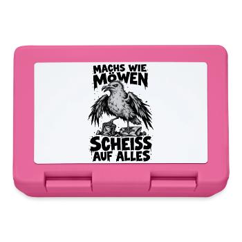 Möwe Punk Spruch Scheiss auf alles Küstenhumor - Brotdose - Pink - Vorne