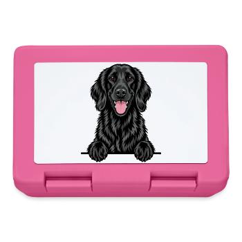 Flat Coated Retriever - Brotdose - Pink - Vorne