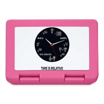 Time Is Relative – Mathe Nerd Uhr - Brotdose - Pink - Vorne