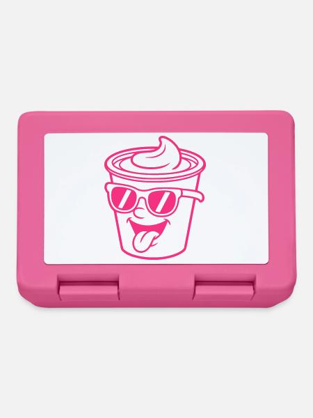 Becher Crème Joghurt Sahne Eis (Farbe änderbar) - Brotdose - Pink