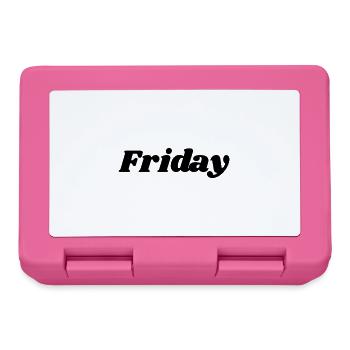 Friday – Black lettering - Lunchbox - pink - Front