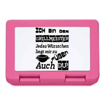 Grillmeister Spruch Grill grillen Geschenk Spruch - Brotdose - Pink - Vorne