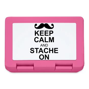 keep calm moustache - Brotdose - Pink - Vorne