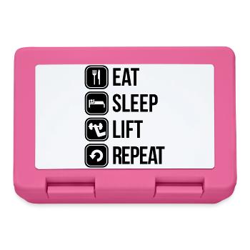 eat sleep lift repeat - Lunchbox - pink - Front