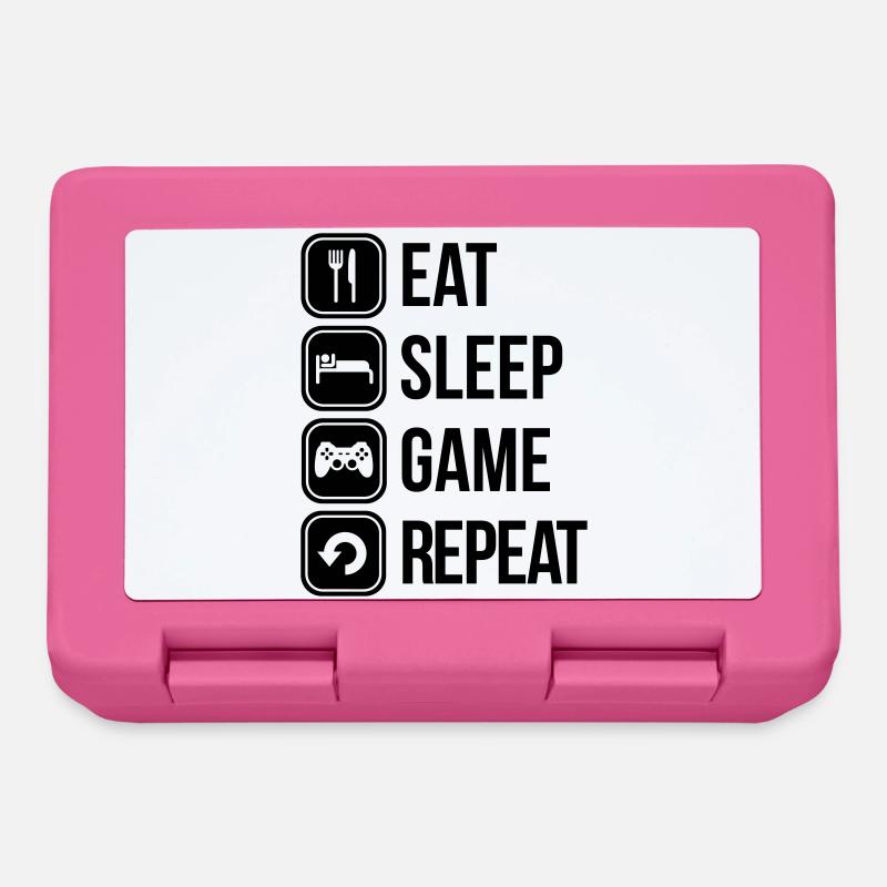 eat sleep game repeat spiele - Brotdose - Pink