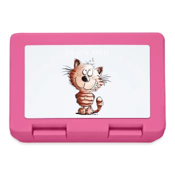 Je ne chat pas je chat motif BD cadeau - Boîte à goûter - rose - Devant