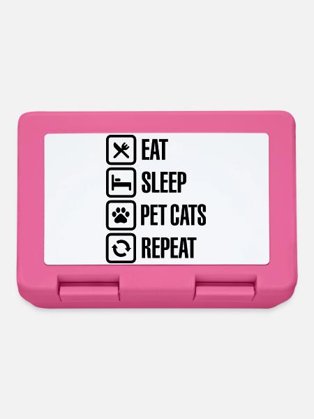 Eat Sleep Pet cats Repeat - Brotdose - Pink