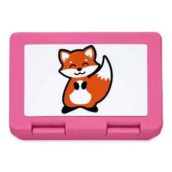 Tierkind Fuchs Geschenkidee animal child fox gift - Brotdose - Pink - Vorne