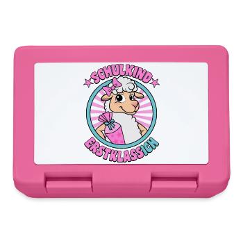 Schulkind Erstklassich Schäfchen Einschulung - Brotdose - Pink - Vorne