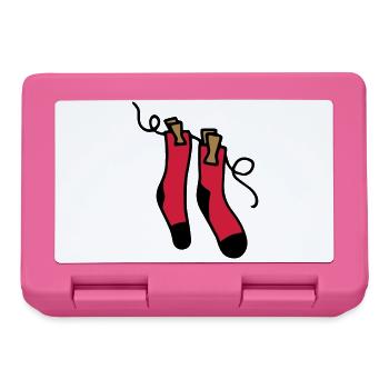 Chaussettes sur corde à linge - Idée cadeau de chaussettes colorées - Boîte à goûter - rose - Devant