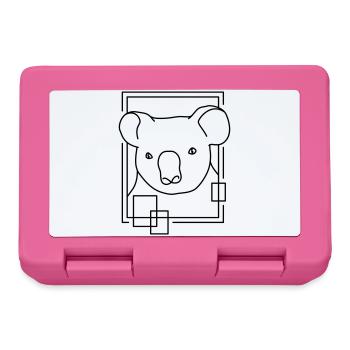 Koala en forme géométrique - Conception d’art au trait - Boîte à goûter - rose - Devant