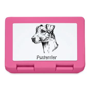 Portrait de fox terrier à poil lisse - Boîte à goûter - rose - Devant