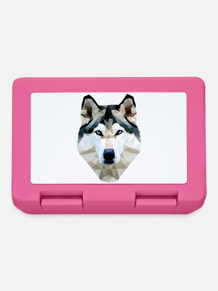 Husky Hund Polygon - Brotdose - Pink
