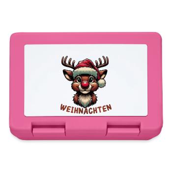 Frohe Weihnachten Rudolf das Rentier Design - Brotdose - Pink - Vorne