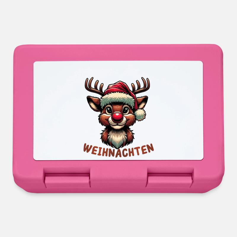 Frohe Weihnachten Rudolf das Rentier Design - Brotdose - Pink